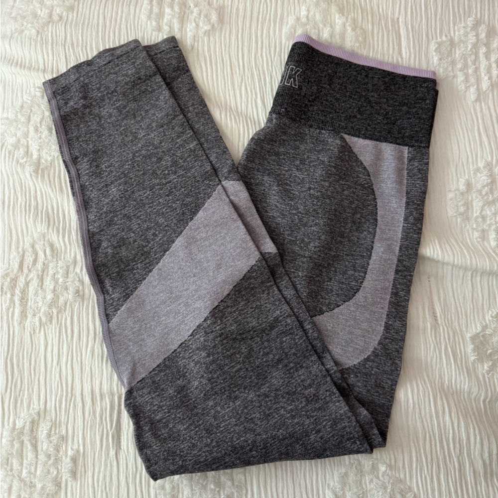NWOT | VS PINK Seamless Purple and Gray Leggings
